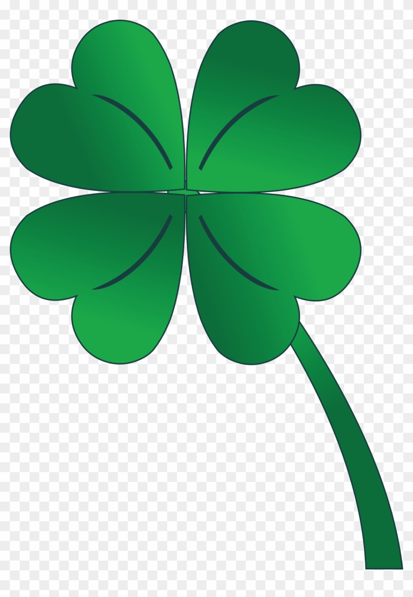 Free Clipart Of A St Paddy's Day 4 Leaf Clover Shamrock - Clover Cartoon #81950