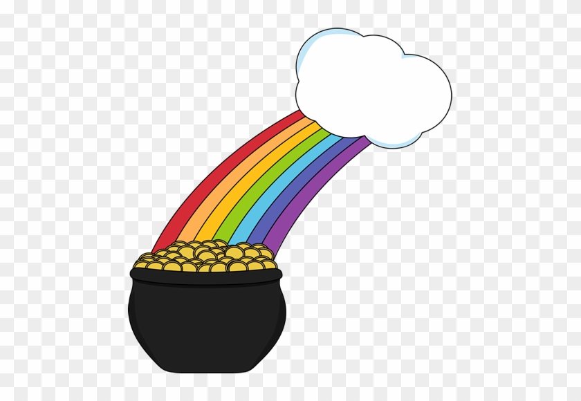 Pot Of Gold With Rainbow And Cloud - Pot Of Gold With Rainbow #82184