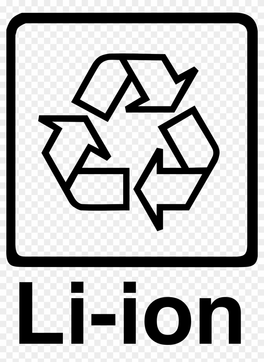 Battery And Bulb Recycling Coloring Page Free Recycle - Lithium Ion Battery Symbol #82464
