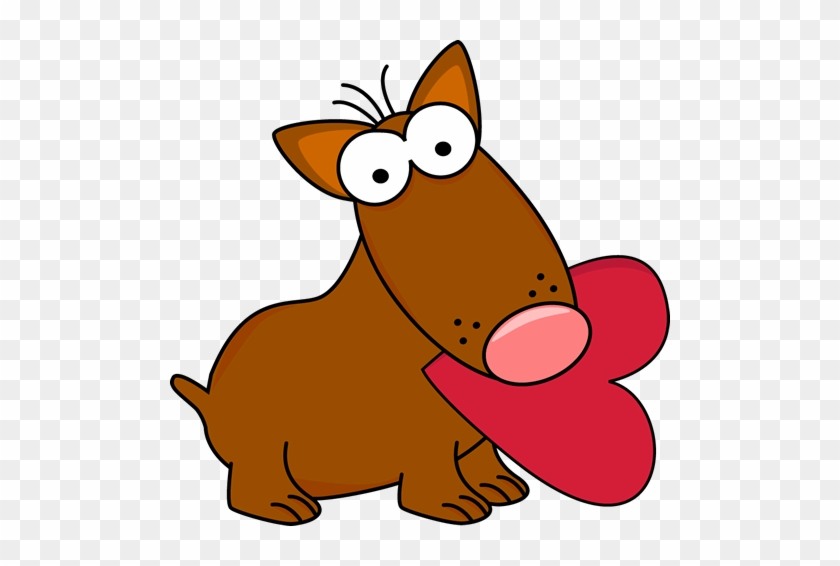 Cartoon Valentine's Day Dog - Cartoon Dog With Heart #82553
