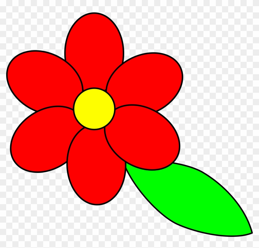 Clipart - - Flower With Leaf Clipart #82574