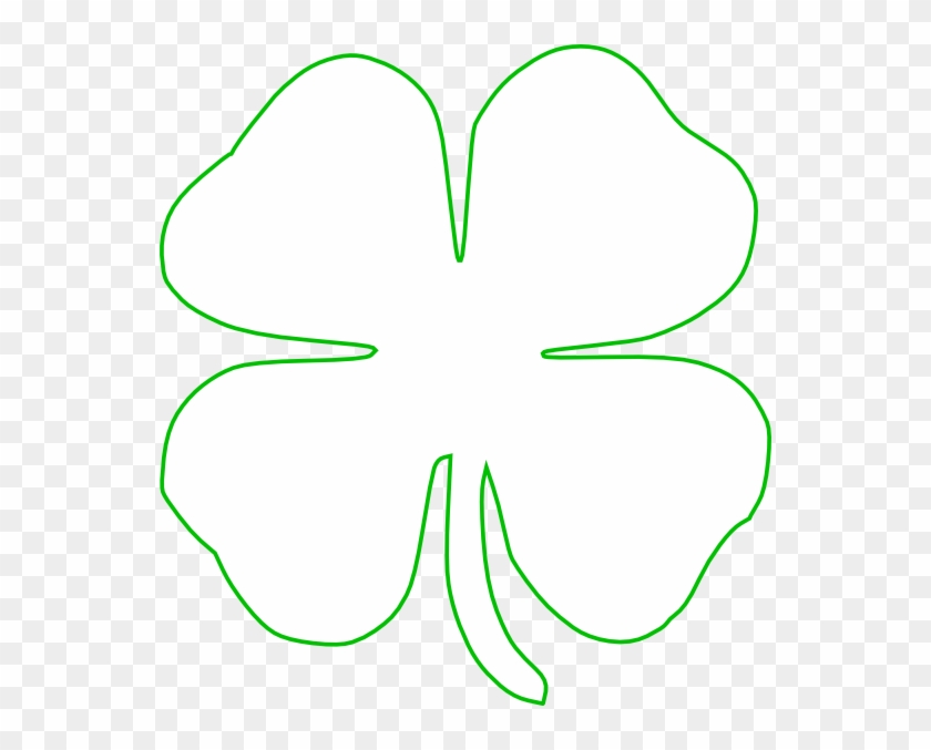 White Green Shamrock Clip Art - Four Leaf Clover Template #82928