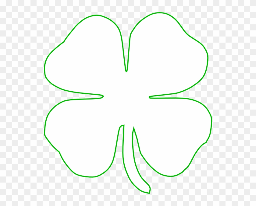 White Green Shamrock Clip Art - Four Leaf Clover Template #82928