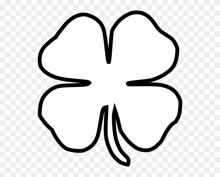 Shamrock Outline Clip Art - White Outline Shamrock #82944