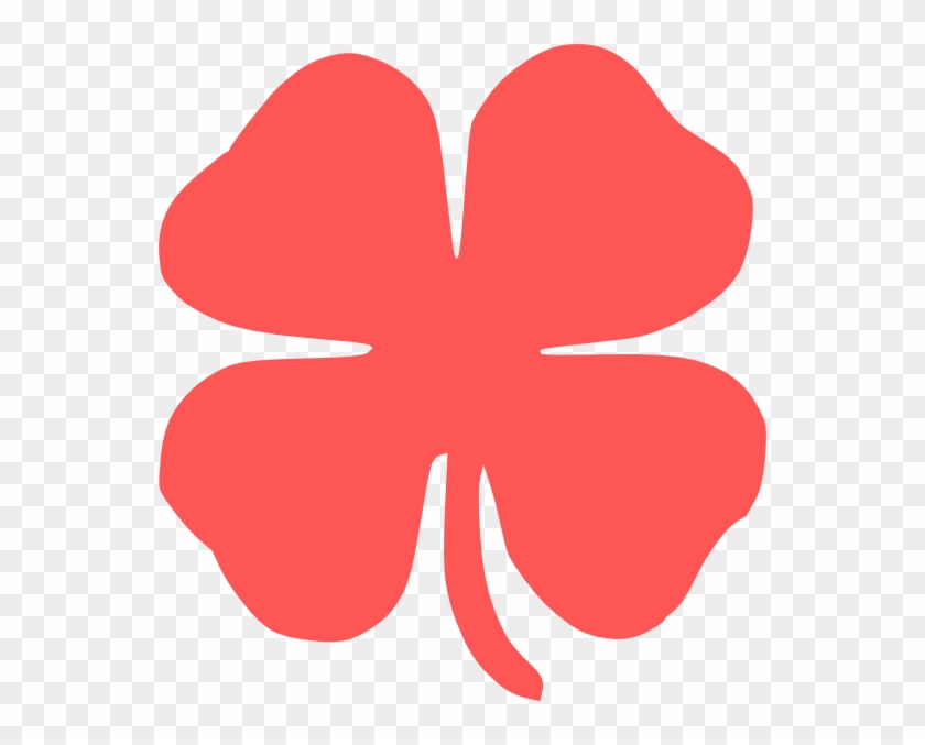 4 Leaf Clover Clip Art - Red 4 Leaf Clover #82947