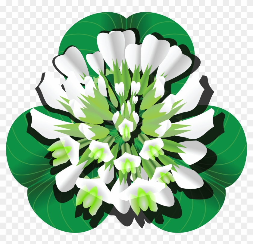 Free Clipart Of A Clover Blossom And Leaves - Clover Flower Clipart #82956