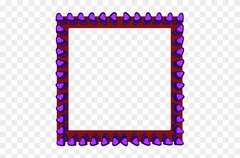 Purple Love Hearts Reflection On Red Square Border - God #83031