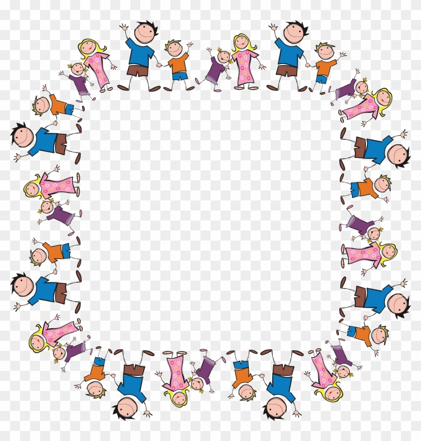 stick family of 5 clipart cutout