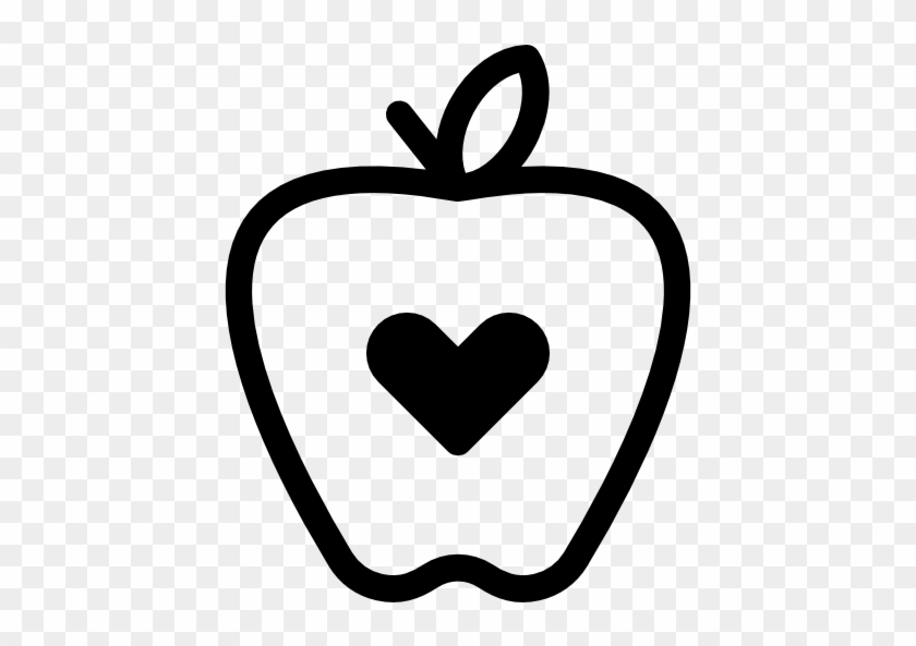 Size - Heart Apple Black And White #83379