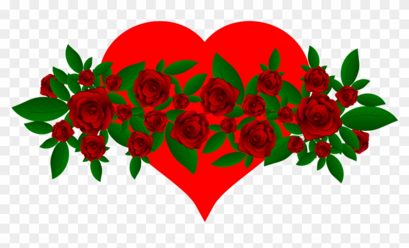 Flowers Heart Red Green Leaves Roses - Red Rose Good Morning #83608