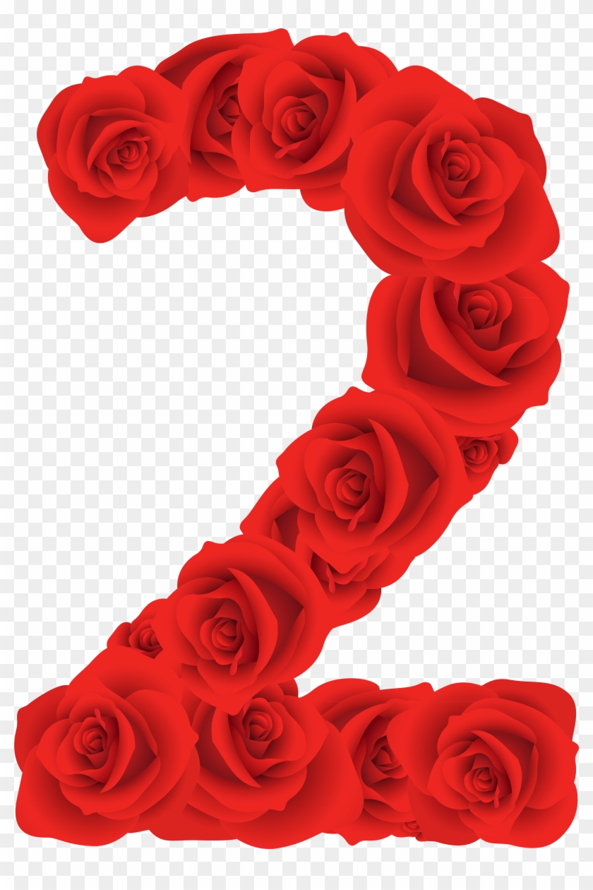 Red Roses Number Two Png Clipart Image - Rose Numbers Png #83660