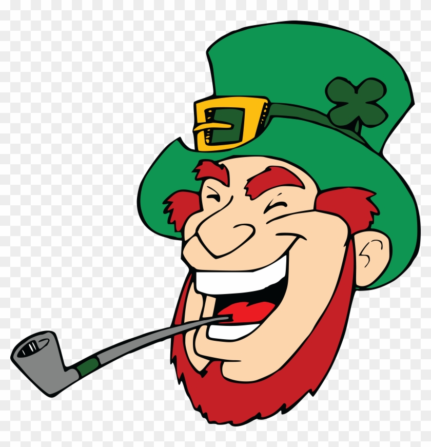 Free Clipart Of A Laughing Leprechaun With A Pipe - Free Clipart Of A Laughing Leprechaun With A Pipe #83672