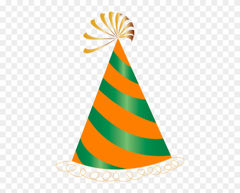 Orange And Green Party Hat Clip Art - Clip Art Party Hat #83720