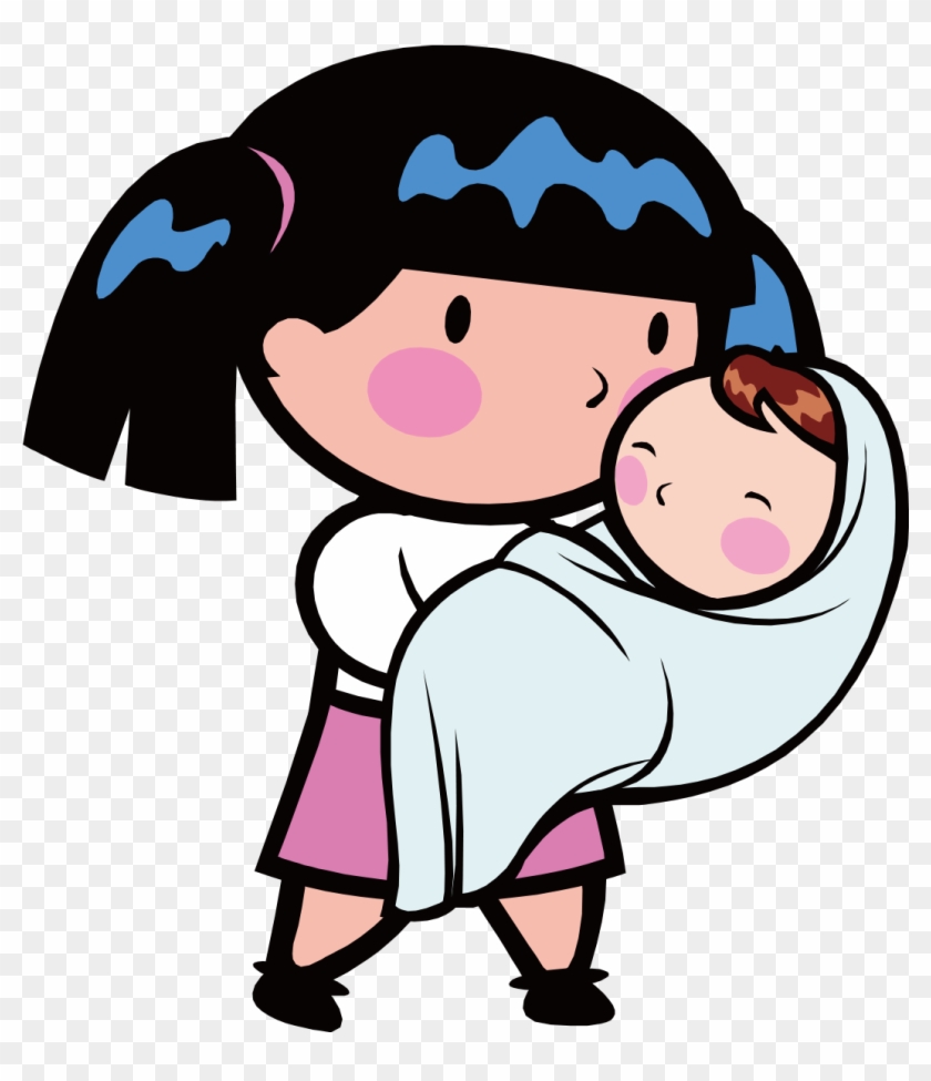 Teenage Pregnancy Infant Mother Parent Clip Art - Girl Holding Baby Clipart #84265