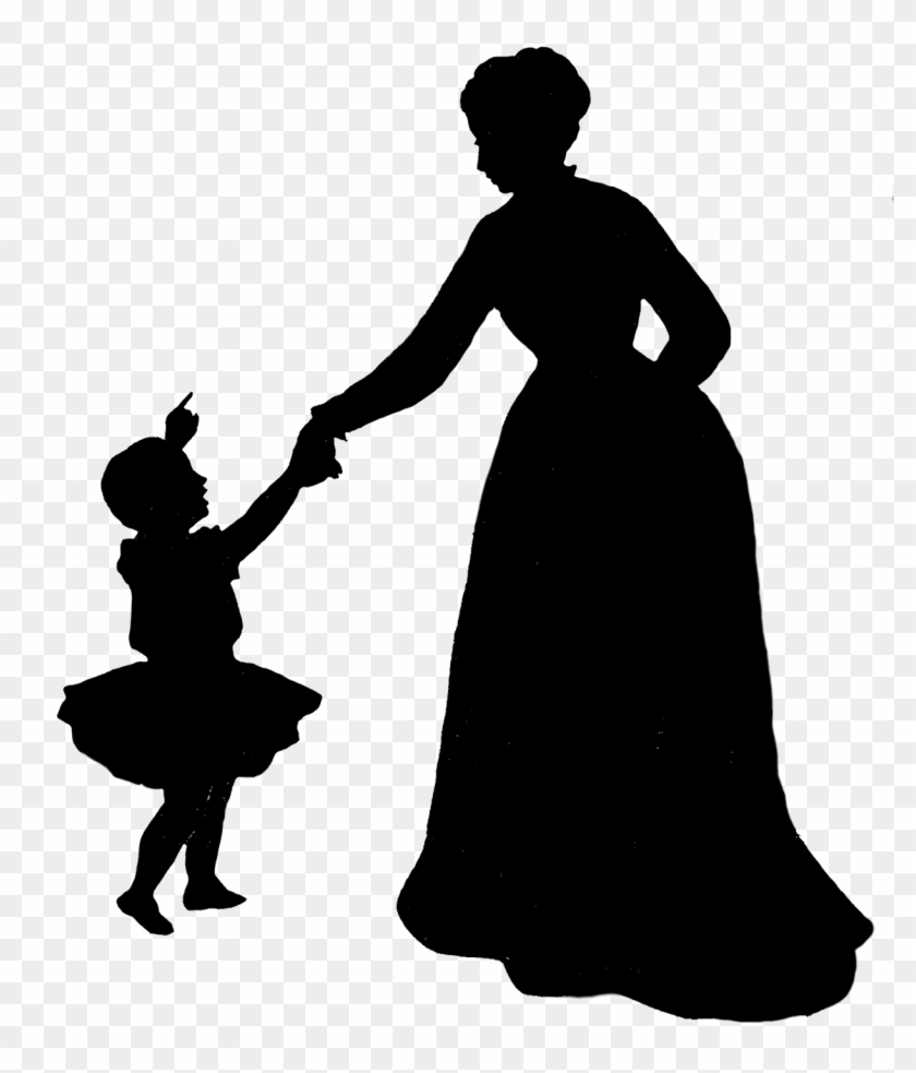 Silhouettes Of People - Daughter Silhouette Silhouette Mother Clipart Black #84317