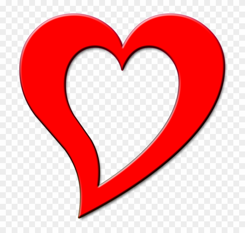 red heart outline vector