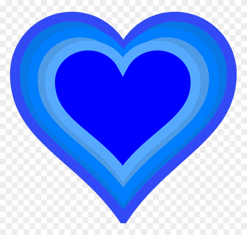 Heart Love Shape Valentine Growing Blue - Gambar Love Warna Biru #84919