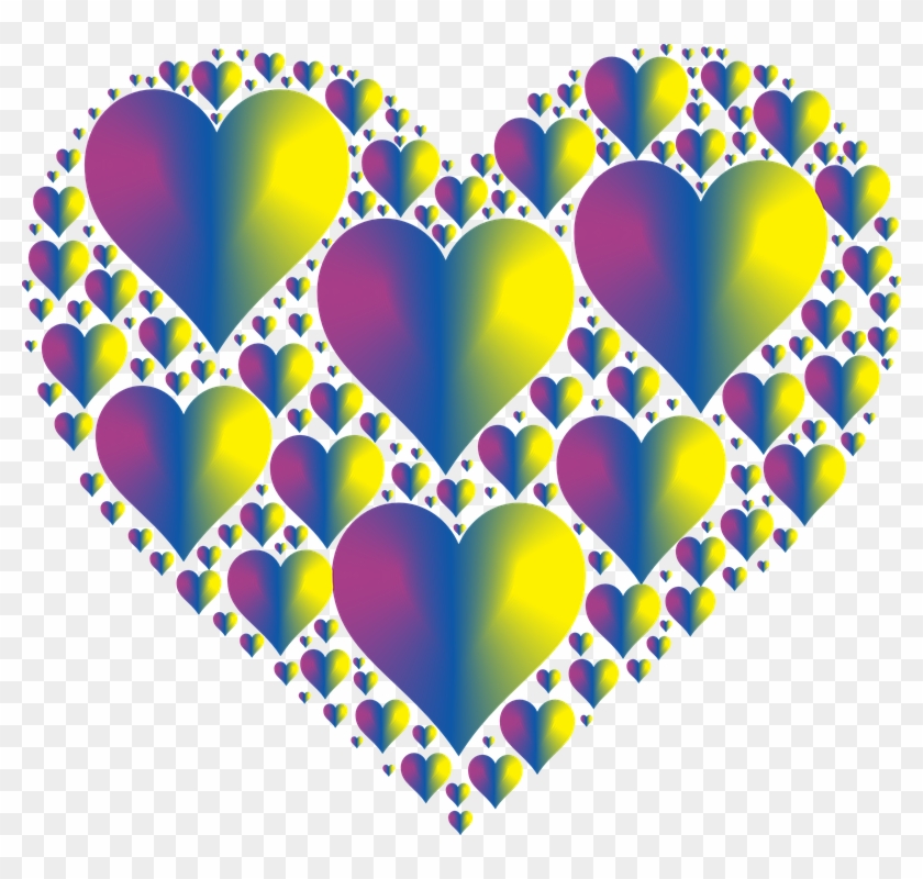 Heart Hearts 3 Love Shape Valentine Romance - Colorful Hearts No Background #84959