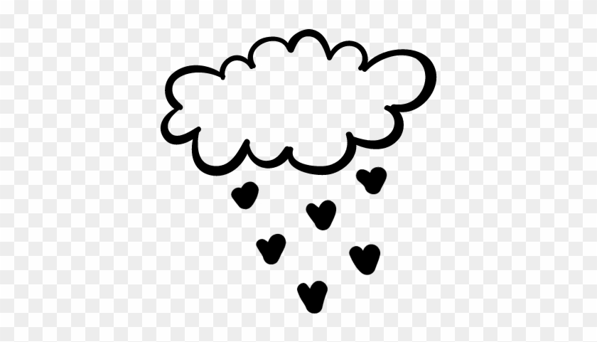 Cloud Raining Heart Shapes Vector - Lluvia De Corazones Vector Png #85006