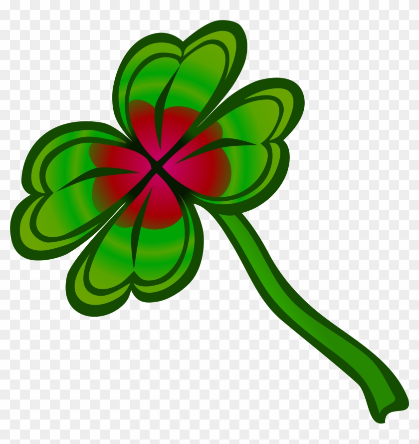 Free Clipart Of A St Paddy's Day Red And Green Shamrock - Clover #85045