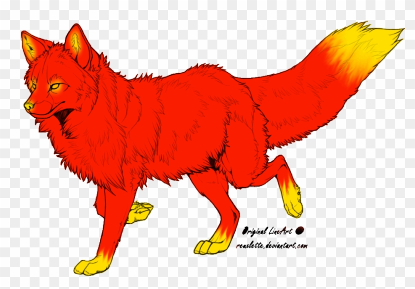 Lineart-fire By Xxrainbowgodxx0 On Clipart Library - Outline Of A Fox #85568