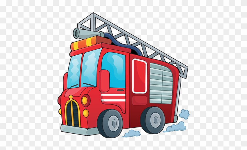 Taxi Firetruck - Cartoon Fire Truck With Fireman #85575
