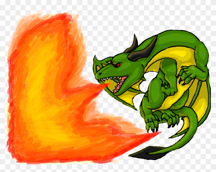 Breathing Dragon Green Clipart - Fire Breathing Dragon Clip Art #85629