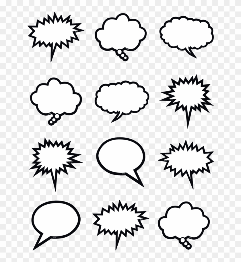 Tcr 5641 Black/white Speech Bubbles Mini Cutouts - Teacher Created Resources Magnetic Speech Bubble Accents #460546