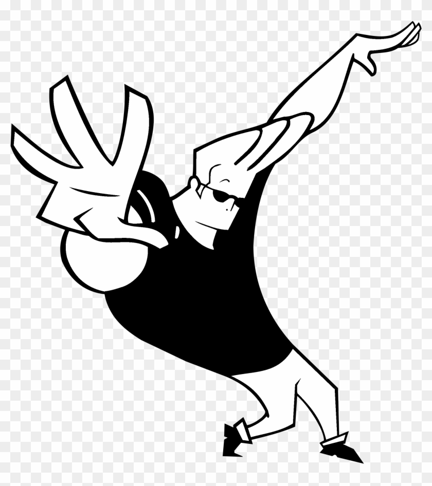 Johnny Bravo Logo Black And White - All Time Favourite Cartoon Characters -  Free Transparent PNG Clipart Images Download
