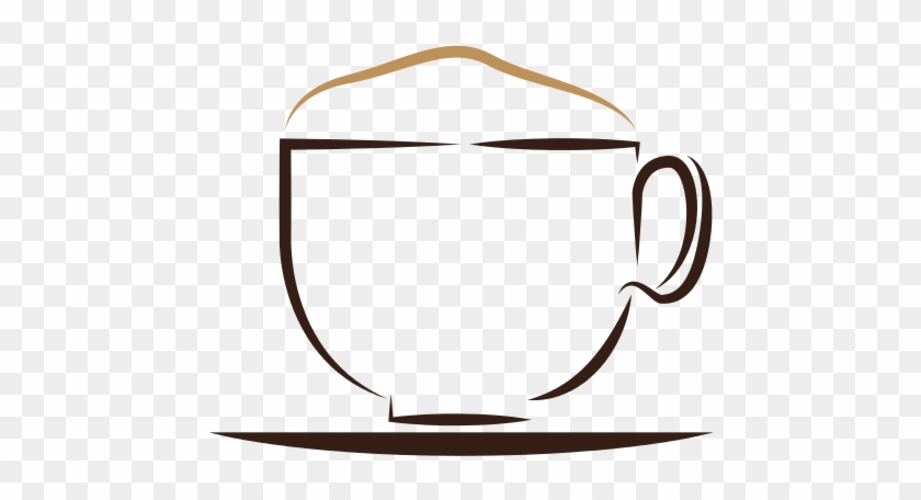 Coffee Cup With Foam Outline Vector Illustration - Coffee Cup #460803