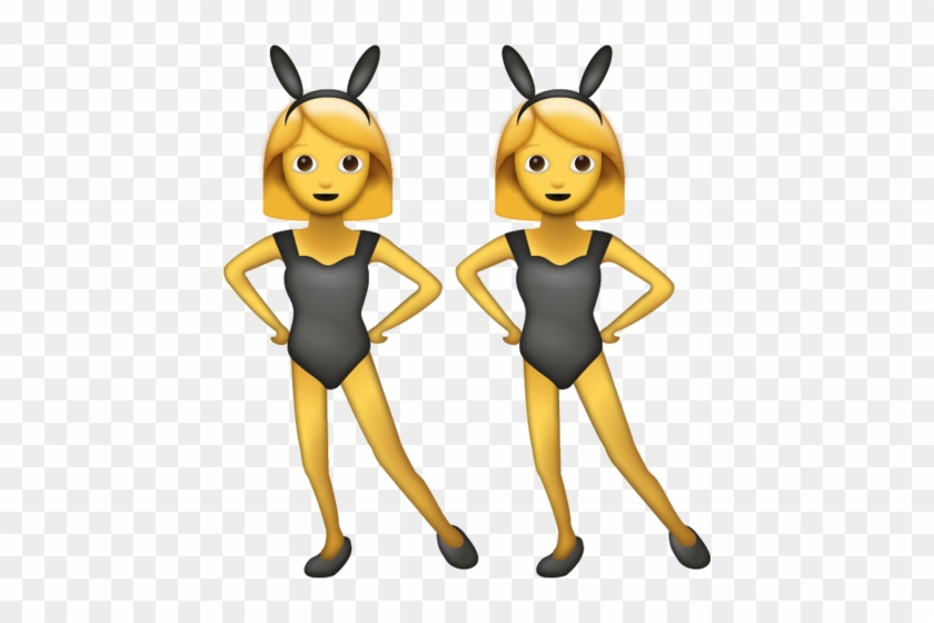 Download Women With Bunny Ears Iphone Emoji Icon In - Women With Bunny Ears Emoji #460855