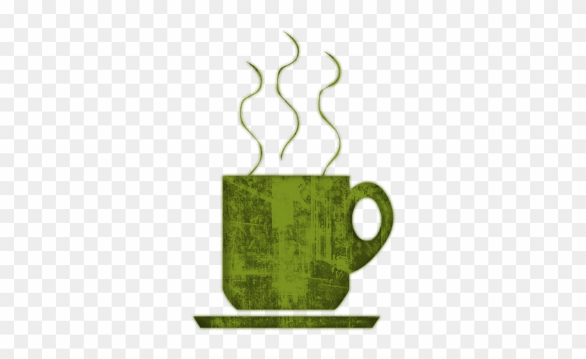 Green Grunge Clipart Icons Food Beverage Style Green - Green Cup Of Coffee Clipart #461171