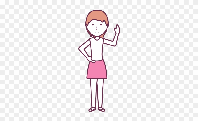 Cartoon Woman Standing Icon - Cartoon #461224