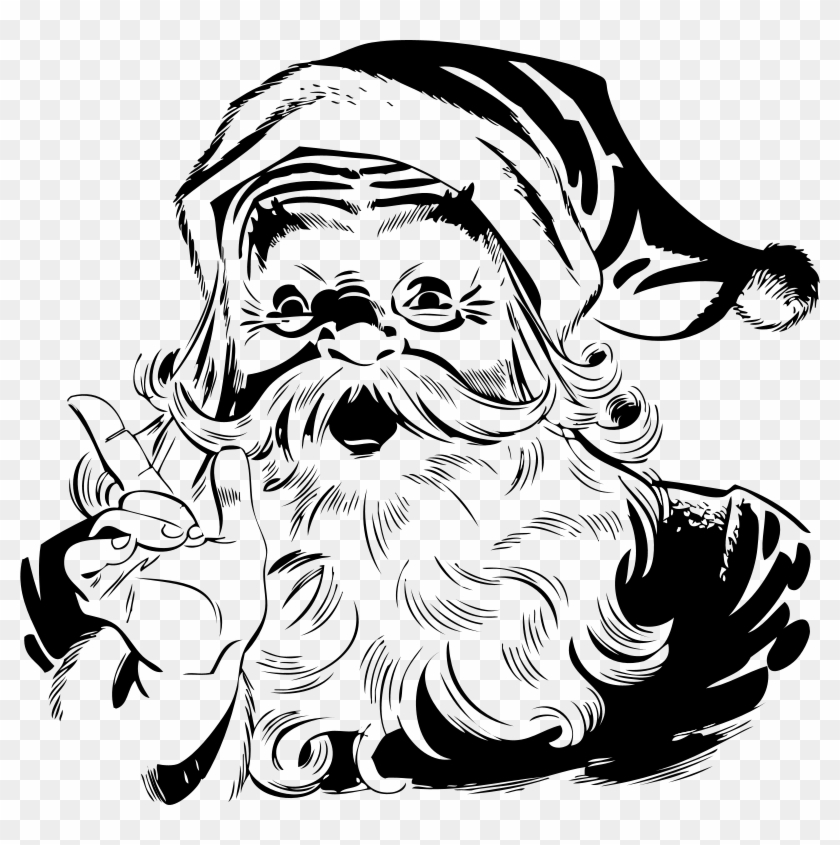 Free Santa - Santa Claus Black And White #461231