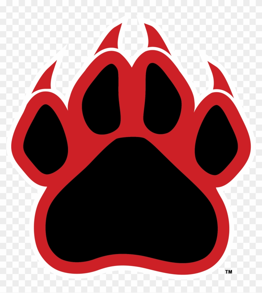 Red Wolf Paw Print - Red And Black Panthers #461513