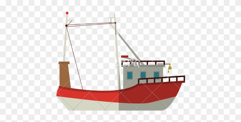 Fishing Boat Isometric 3d Icon On A White Background - Icon #461598