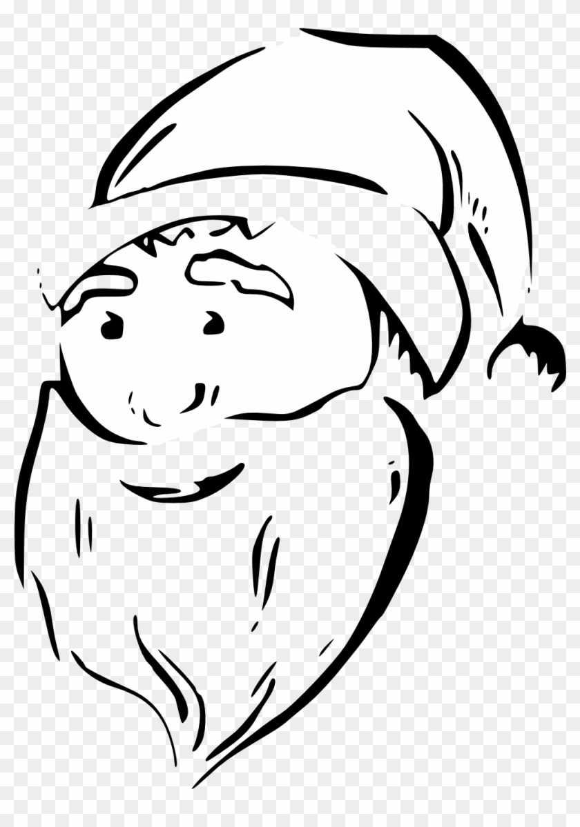 Zeimusu Santa Face Black White Line Art Tattoo Tatoo - Christmas Thatoo Santa Png #461737