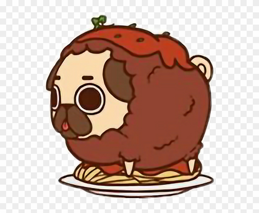 Cute Kawaii Pug Chibi Food Spaghetti Freetoedit - Cartoon Pictures Of Pugs #461772