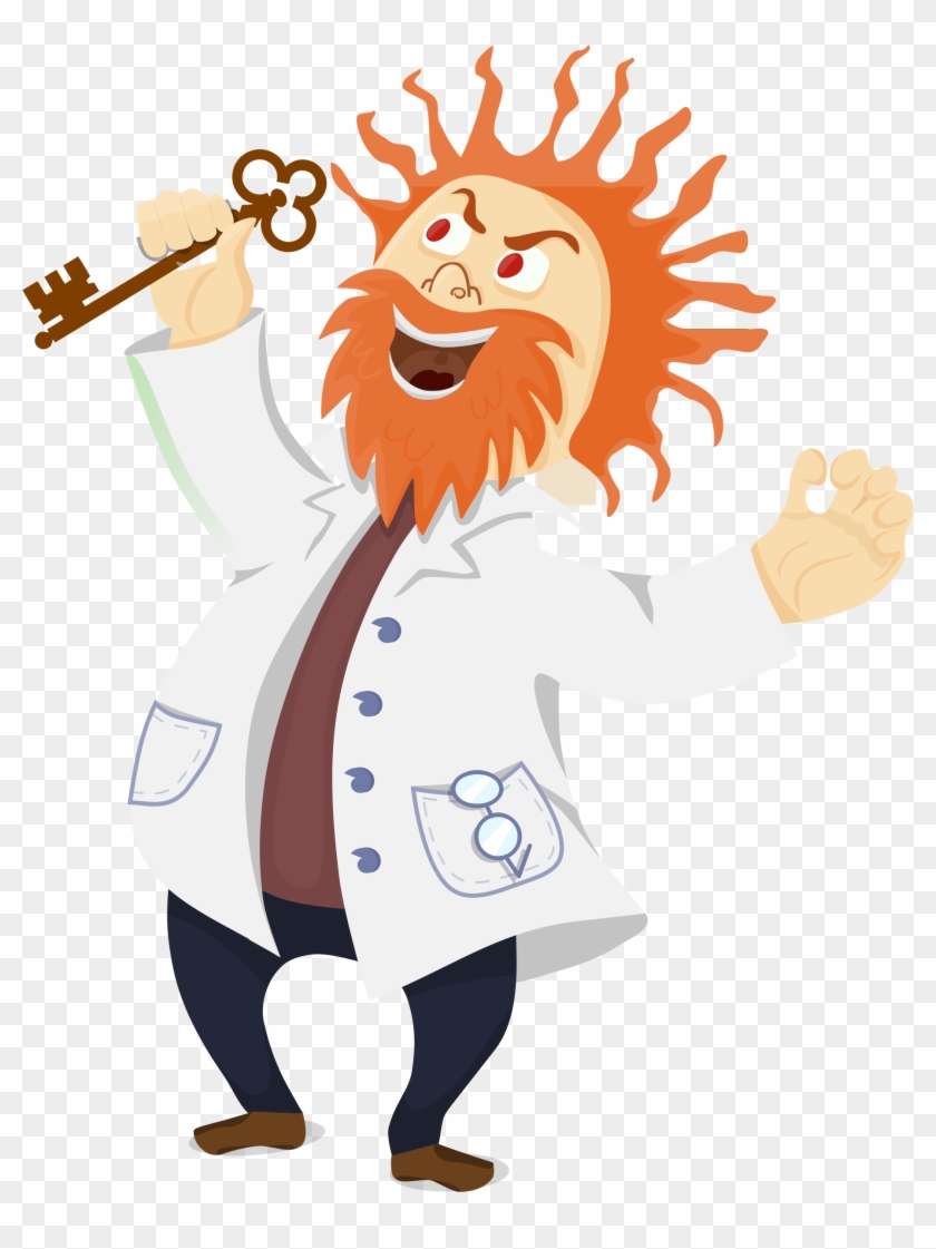Mad Scientist With A Key - Mad Scientist Cartoon Png #461793