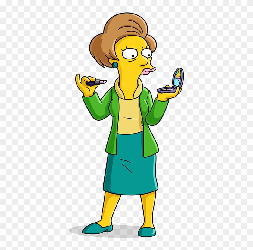 Swsb Character Fact Krabappel Xpng With Homer Simpson - Edna Krabappel #462029