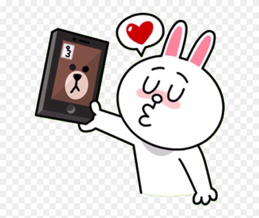 Free Call Event Special Stickers - Brown Bear And Cony Kiss #462123