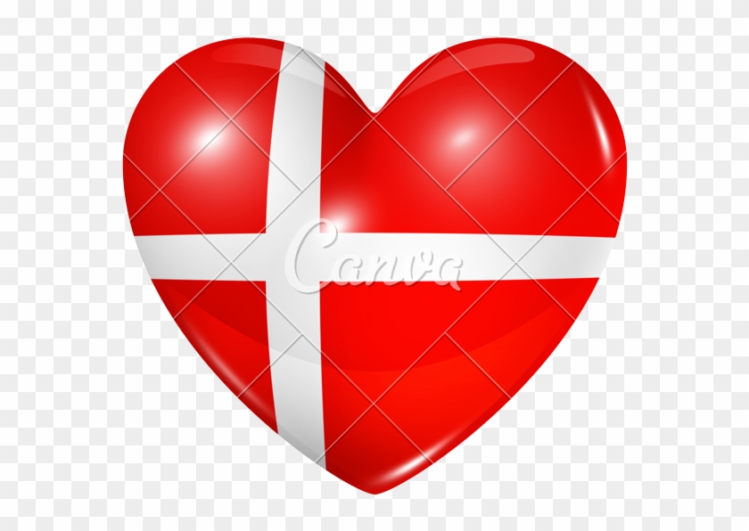 Love Denmark, Heart Flag Icon - Flag #462480