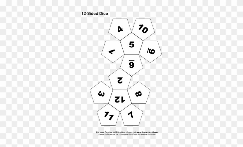 Printable 12-sided Dice - 12 Sided Dice Template #462720