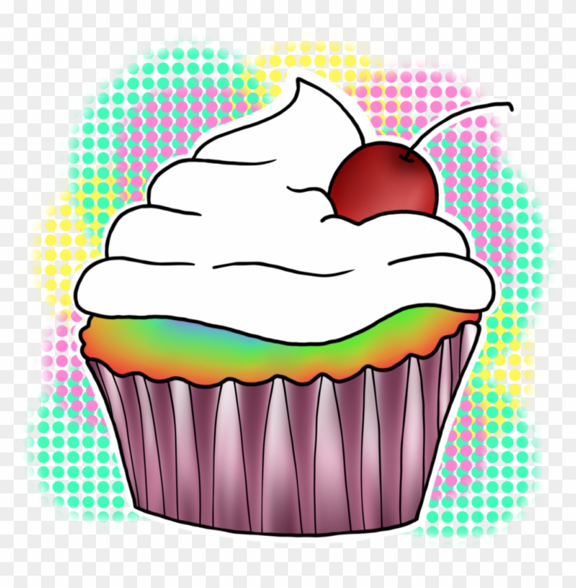 Rainbow Cupcake By Supernaturalteaparty Rainbow Cupcake - Rainbow Cupcake Png #463026