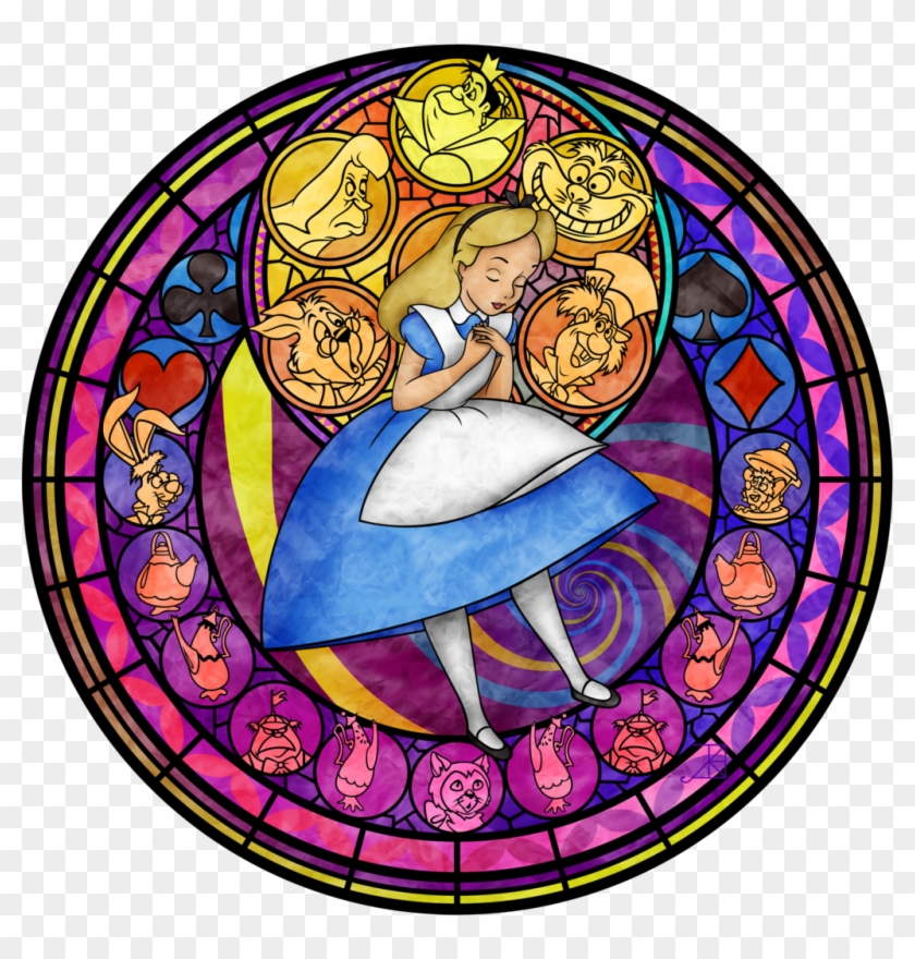 Alice's Adventures In Wonderland Stained Glass White - Alice's Adventures In Wonderland Stained Glass White #463243