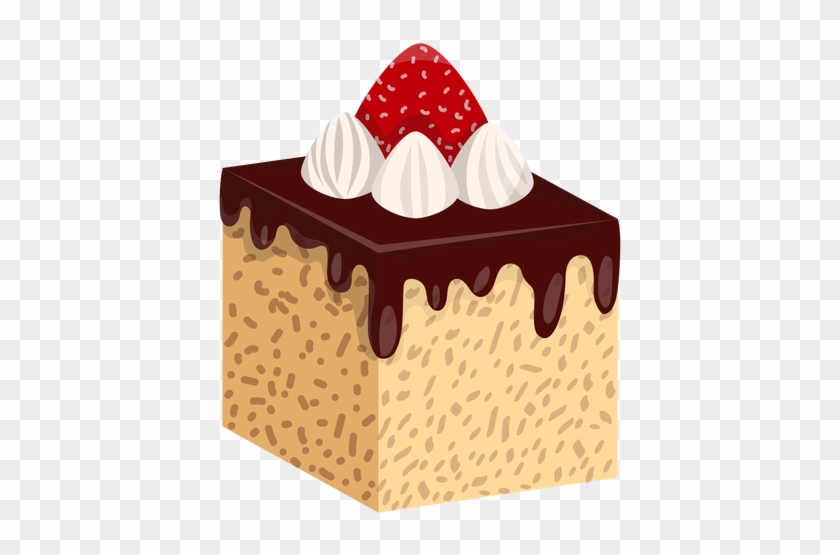 Chocolate Cake Slice With Strawberry Transparent Png - Cake Slice Png #463439