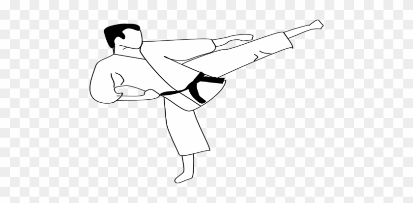 Coloring Trend Medium Size Front Kick Karate Clip Art - Taekwondo Coloring Pages #463502