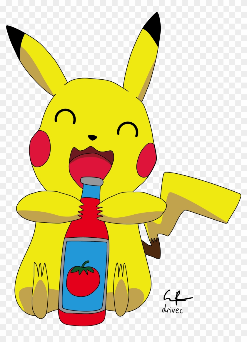 Pikachu And The Ketchup Bottle - Cartoon #463608