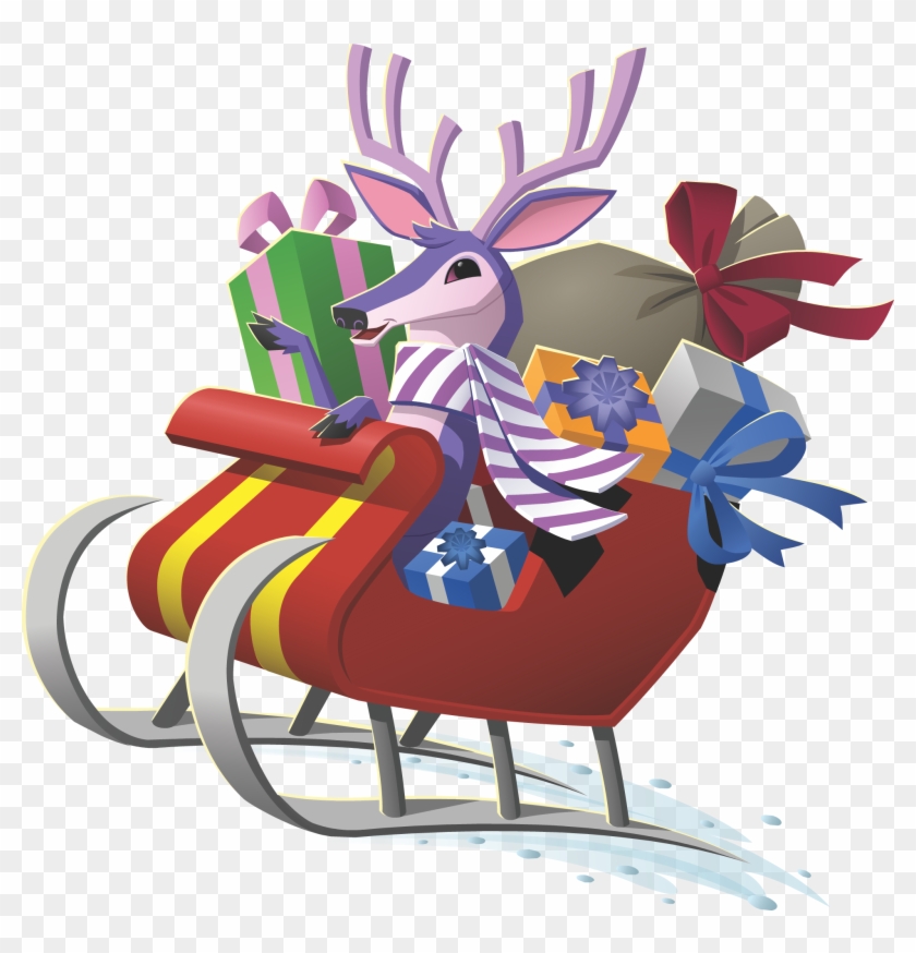 Deer In Sleigh - Animal Jam Deer Png #464085