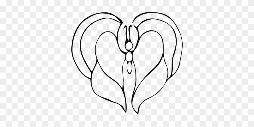 Vector, Heart, Butterfly, Figure, Love - Vector Graphics #464350